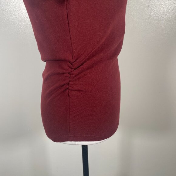 OGLmove Top Womens Large Red Built in-Bra Stretch Knit Boat Neck Long Sleeve - Picture 14 of 16